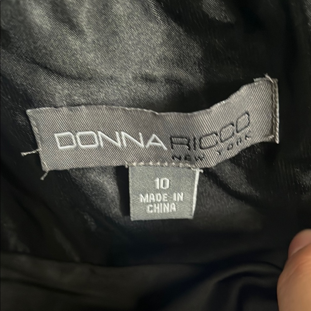 Donna Ricco Elegant Black Chiffon Dress - Picture 10 of 12